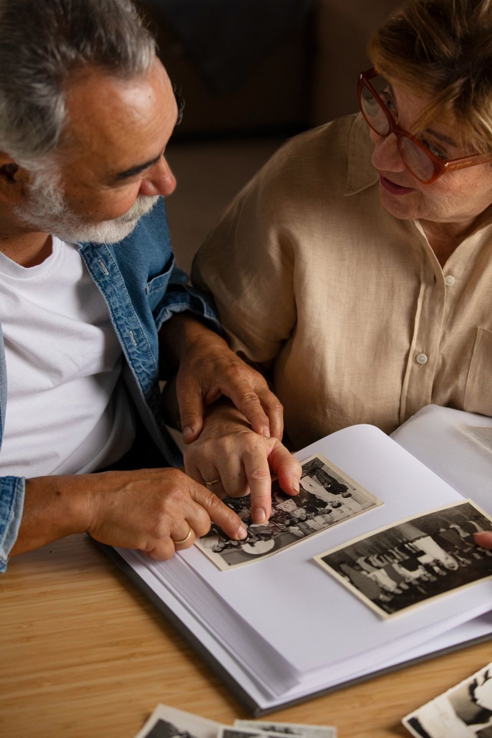 Couple reflecting on their family legacy